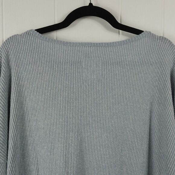 New York Laundry Dusty Blue Ribbed Sweater Metal Studs Size 2X - Picture 7 of 9
